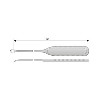 Распатор-долото для удаления носоглоточных фибром, дл. 240 мм.