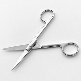 Ножницы хирургические с двумя острыми концами прямые